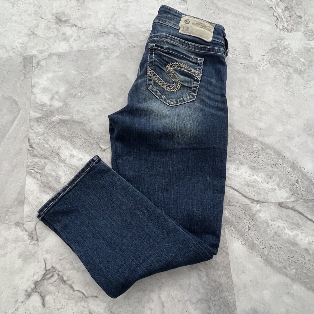 Silver Womens Size 26 Denim Tuesday Skinny Crop Jeans Dark Wash
